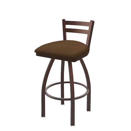 25 Low Back Swivel Counter Stool,Bronze Finish,Rein Thatch Seat